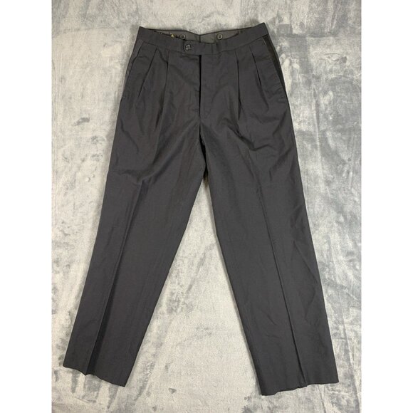 Bill Blass Black Dress Pants Elite Eveningwear 100% Pure Wool Mens Size 33x30 - Picture 1 of 6